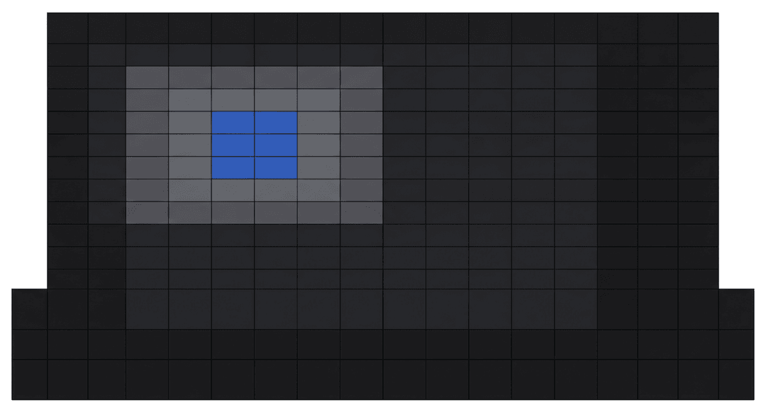Figure 5-1 : Power posture showing localized activation within an otherwise inactive surface.