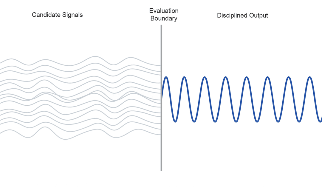 Figure 5-1 : Candidate signals reduced to a disciplined output based on evaluation criteria.